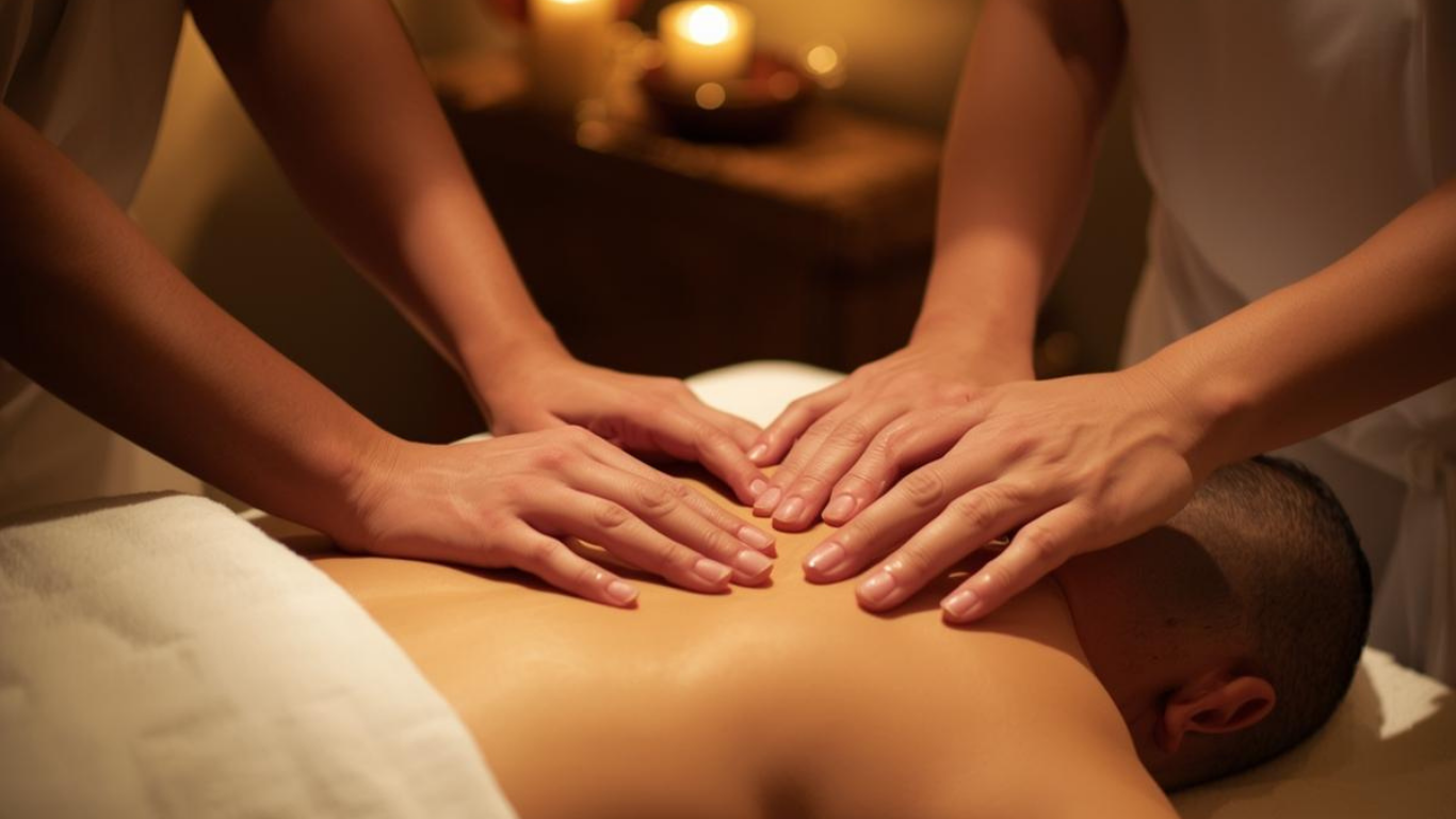 Kuttanadan 4 Hand Massage (Coconut Oil – Indian Style) - Featured Image